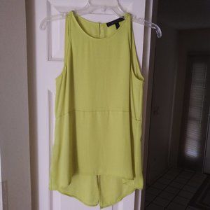 BCBG  MAXAZRIA Sleeveless Chartrouse High-low Top
